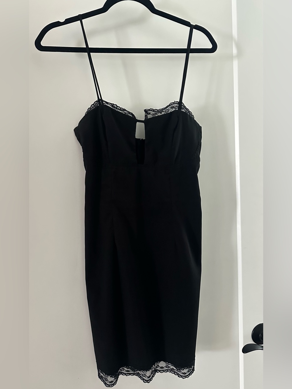 MDW SALE Solemio Black Lace-Trim Midi Slip Dress